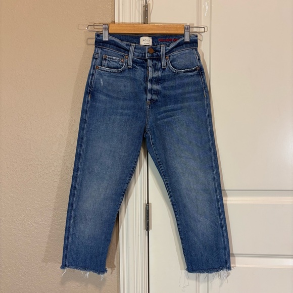 Alice + Olivia Denim - Alice + Olivia High Rise Girlfriend Jeans Crop Raw Hem